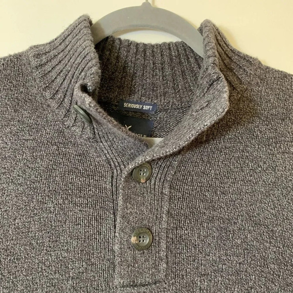 American Eagle Seriously Soft Grandpa Sweater Men’s Size Medium Shawl Collar‎ - Picture 6 of 7